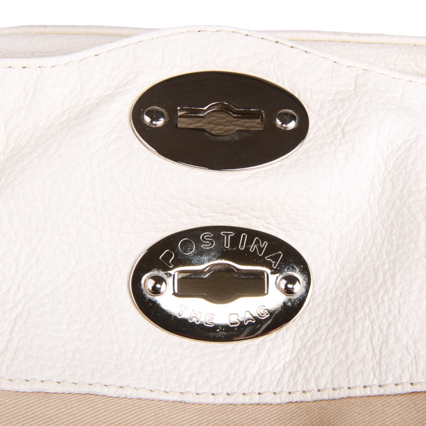 Zanellato “Postina” Medium Bag in White Leather Silver-Tone Hardware