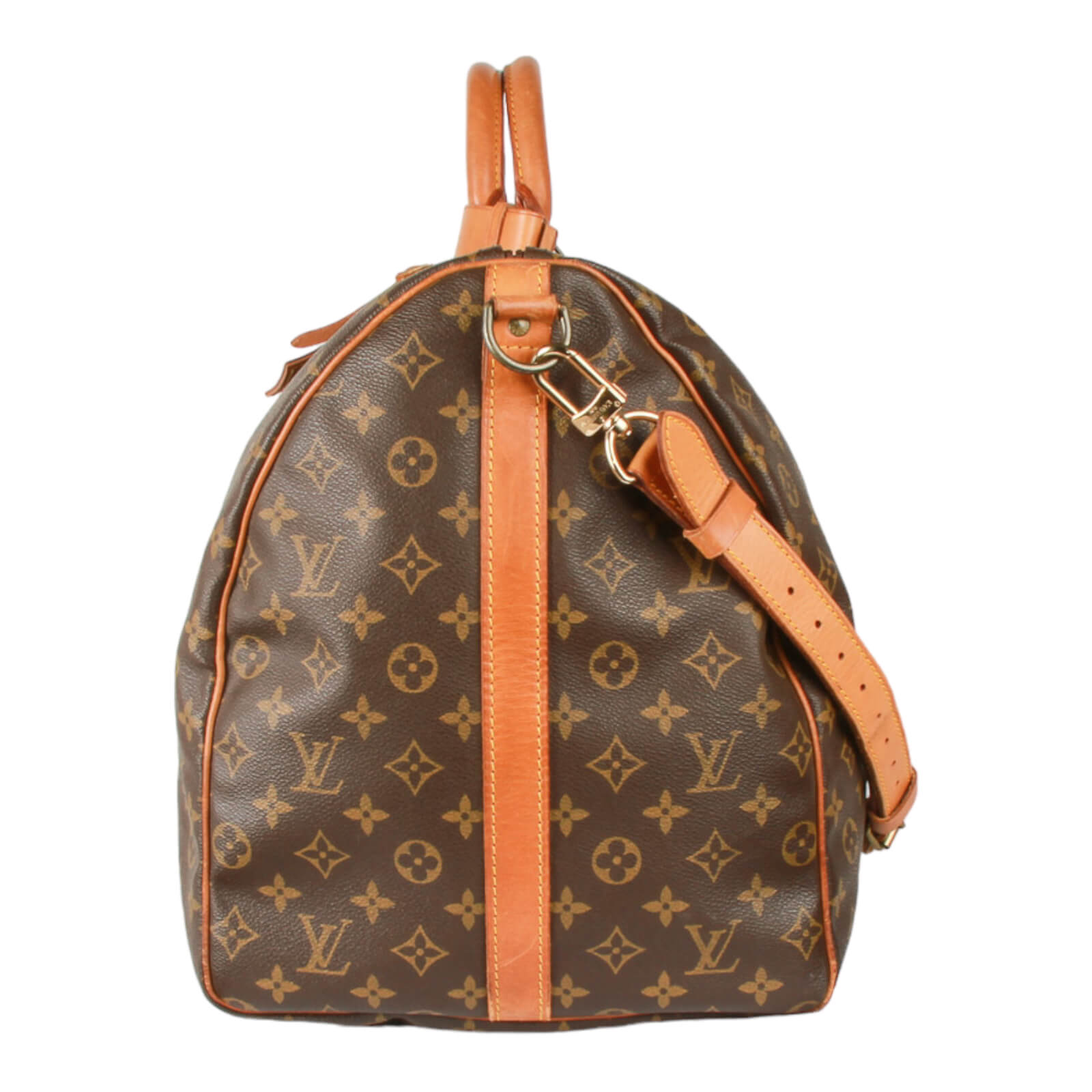Louis VUITTON TRAVEL BAG in natural leather and Monogra…