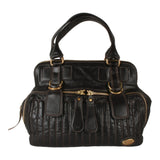 Authentic Chloe Black Quilted Leather Bay Bag