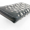 Authentic Jimmy Choo Biker Leather With Stars Black/Gunmetal Wallet