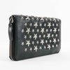 Authentic Jimmy Choo Biker Leather With Stars Black/Gunmetal Wallet