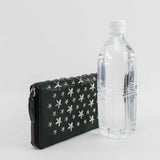 Authentic Jimmy Choo Biker Leather With Stars Black/Gunmetal Wallet