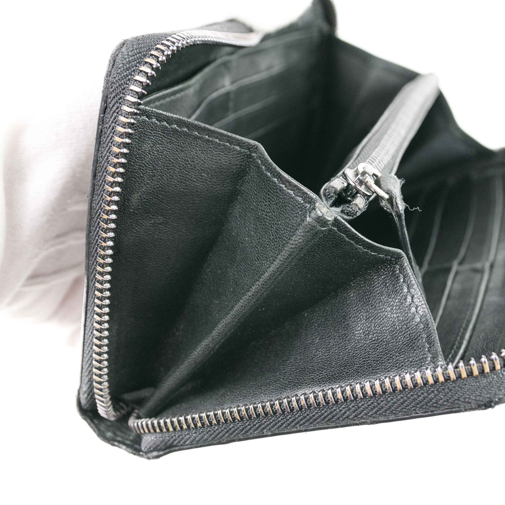 Authentic Jimmy Choo Biker Leather With Stars Black/Gunmetal Wallet