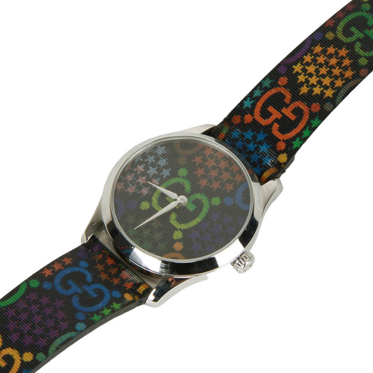 Authentic Gucci G Timeless GG Psychedelic Quartz Stainless Watch