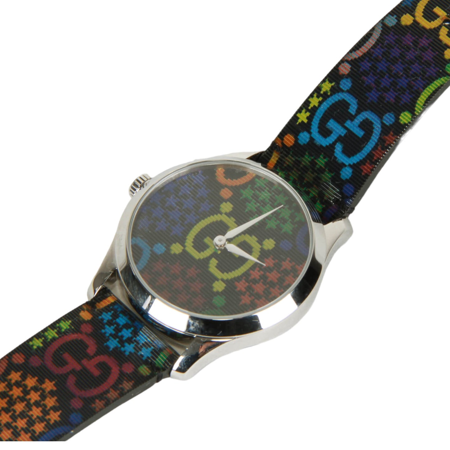 Authentic Gucci G Timeless GG Psychedelic Quartz Stainless Watch