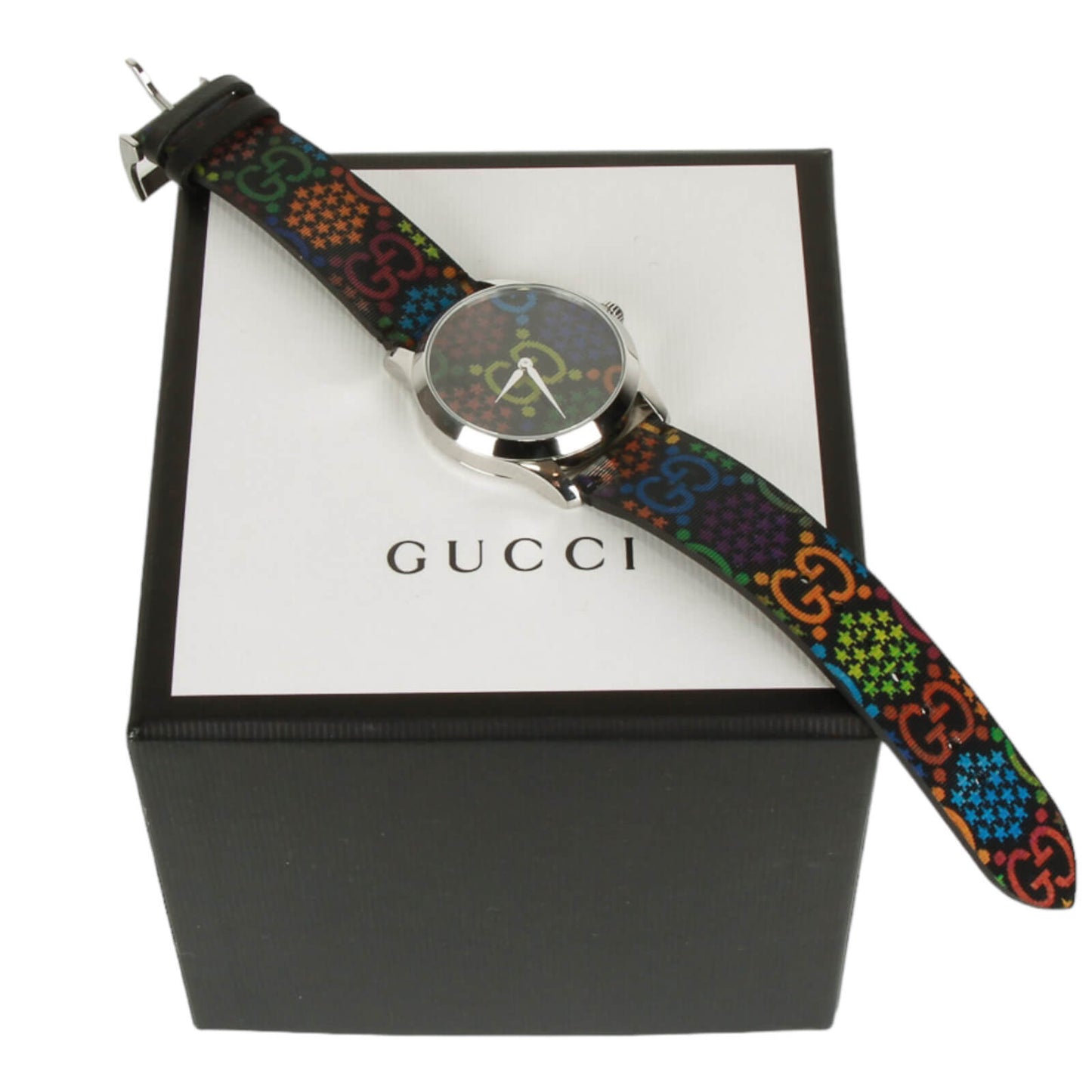 Authentic Gucci G Timeless GG Psychedelic Quartz Stainless Watch