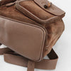 Gucci Brown Suede Bamboo Handle Backpack
