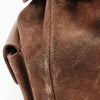 Gucci Brown Suede Bamboo Handle Backpack