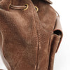 Gucci Brown Suede Bamboo Handle Backpack