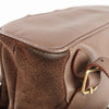 Gucci Brown Suede Bamboo Handle Backpack