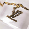 Authentic LOUIS VUITTON LV Wood Initial Gold MP2780 Necklace