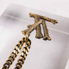 Authentic LOUIS VUITTON LV Wood Initial Gold MP2780 Necklace