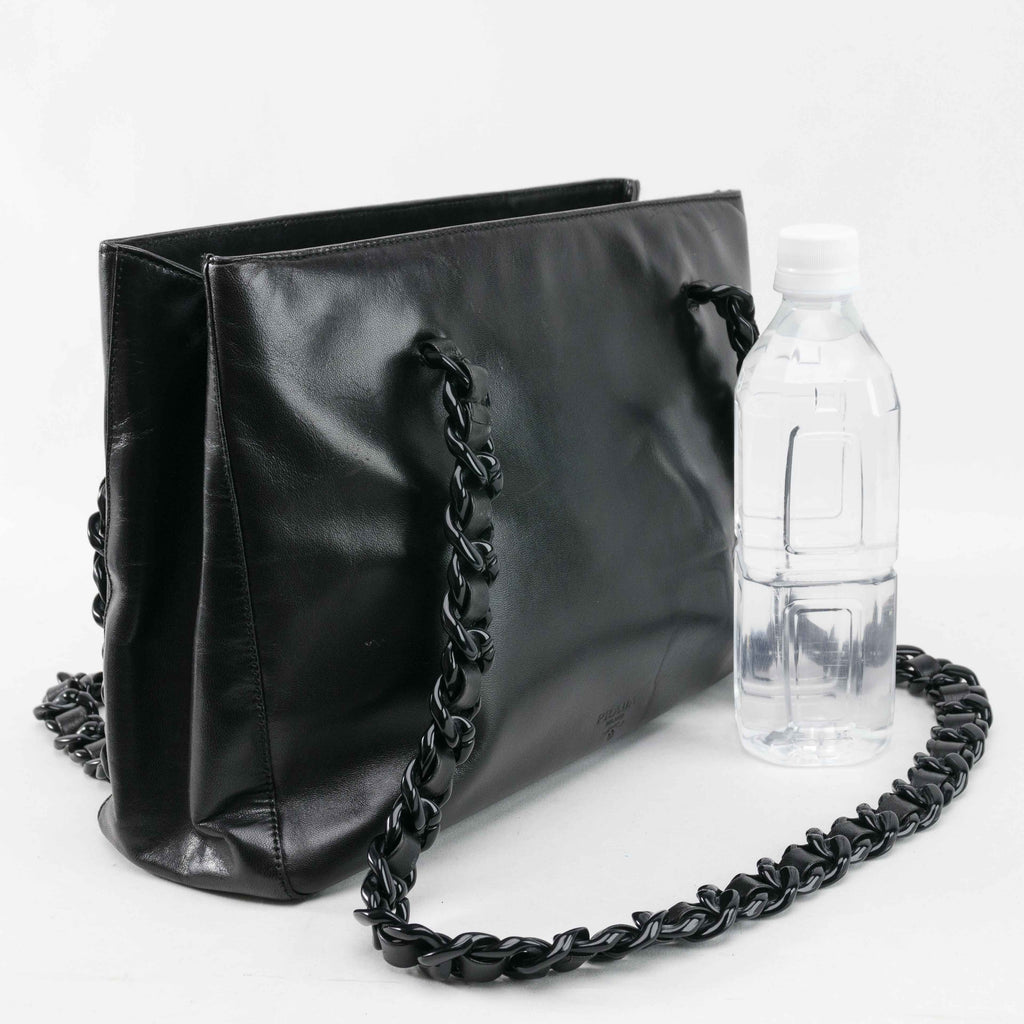 Prada Classic Nappa Chain/Leather Woven Strap Bag