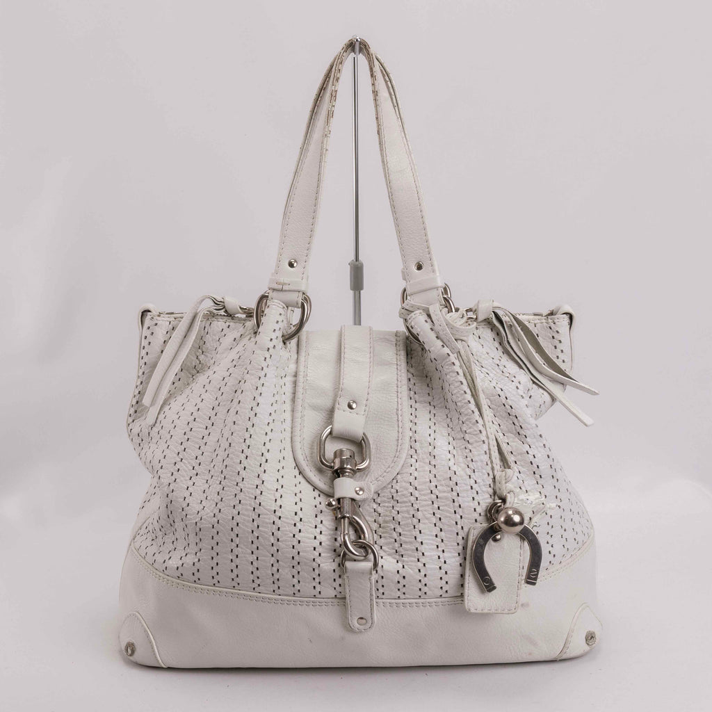 Authentic Chloé White Kerala White Leather Tote Bag