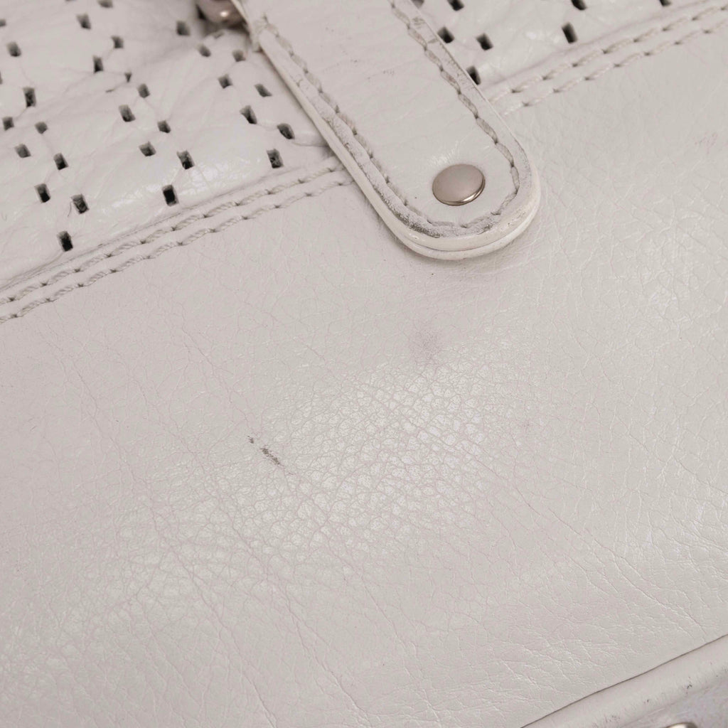 Authentic Chloé White Kerala White Leather Tote Bag