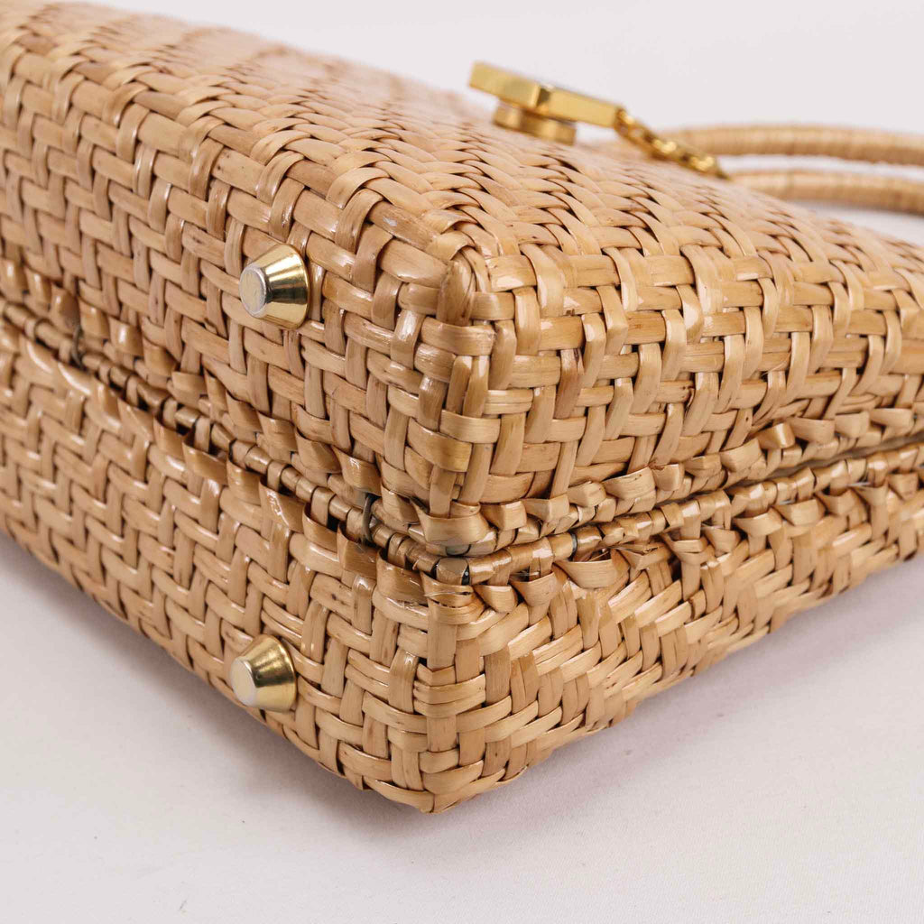 Authentic Lancel Vintage Wicker Basket Handbag