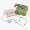 Gucci x Adidas Limited Edition Blue Pendant Silver Chain Necklace