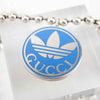 Gucci x Adidas Limited Edition Blue Pendant Silver Chain Necklace