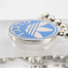 Gucci x Adidas Limited Edition Blue Pendant Silver Chain Necklace