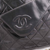 Authentic Chanel Vintage Black Quilted Leather Matelasse chain shoulder bag