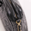 Authentic Chanel Vintage Black Quilted Leather Matelasse chain shoulder bag