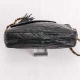 Authentic Chanel Vintage Black Quilted Leather Matelasse chain shoulder bag