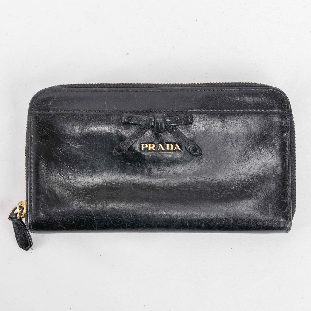 Authentic Prada Black Zippy Wallet