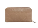 Authentic Prada Vitello Shine Tan Leather zip around wallet