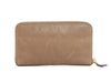 Authentic Prada Vitello Shine Tan Leather zip around wallet