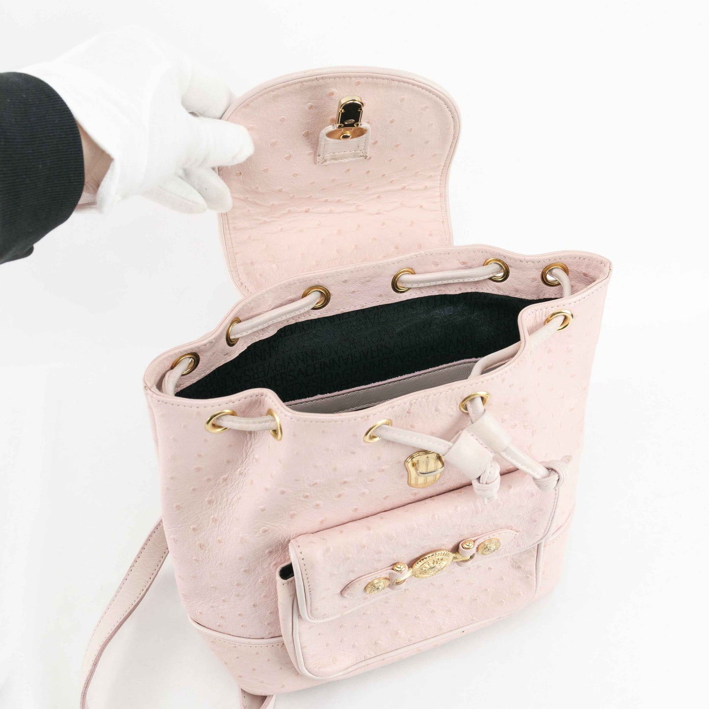 Gianni Versace - Gianni Versace Ostrich Leather Sun Medallion backpack - Backpack