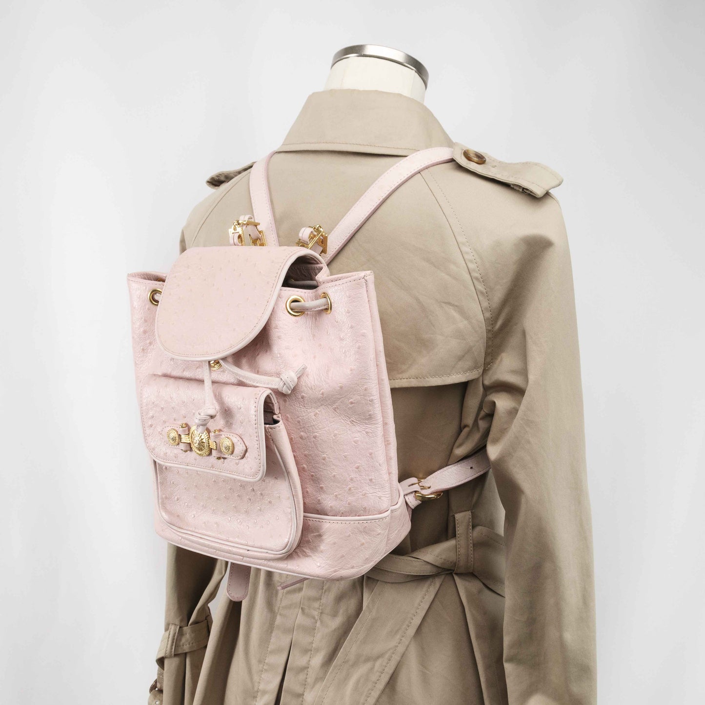 Gianni Versace - Gianni Versace Ostrich Leather Sun Medallion backpack - Backpack