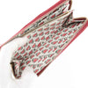 Prada Saffiano Leather Zip Around Wallet - Red with Heart Print Interior