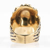 Gucci Lion Head Ring with Black Crystal