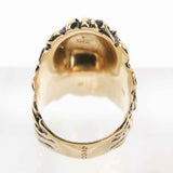 Gucci Lion Head Ring with Black Crystal