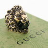 Gucci Lion Head Ring with Black Crystal