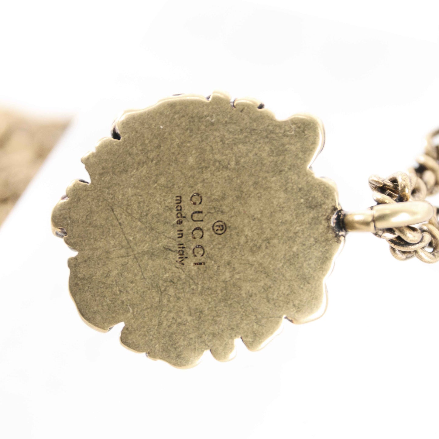 Gucci Lion Head Necklace – Antique Gold-Tone Pendant Chain