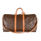 Authentic Louis Vuitton Monogram Keepall bandouliere 55 hand/travel bag