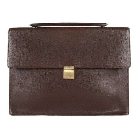 Authentic Gianni Versace black leather handbag soft briefcase