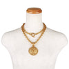 Authentic Chanel chain CC pendant Gold tone necklace