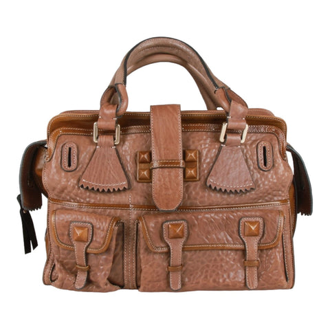 Authentic Chloe orange leather two way bag purse