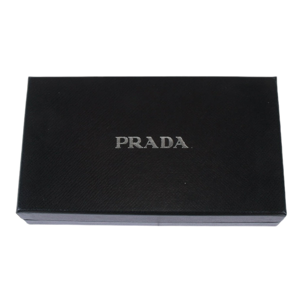 Authentic Prada Saffiano cream leather zip around wallet 1M0506