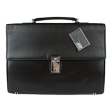 Authentic Gianni Versace black leather handbag soft briefcase