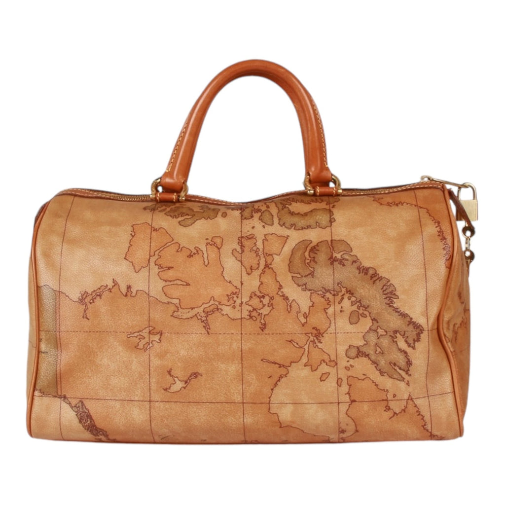 Authentic Alviero Martini Classe world map brown Boston bag