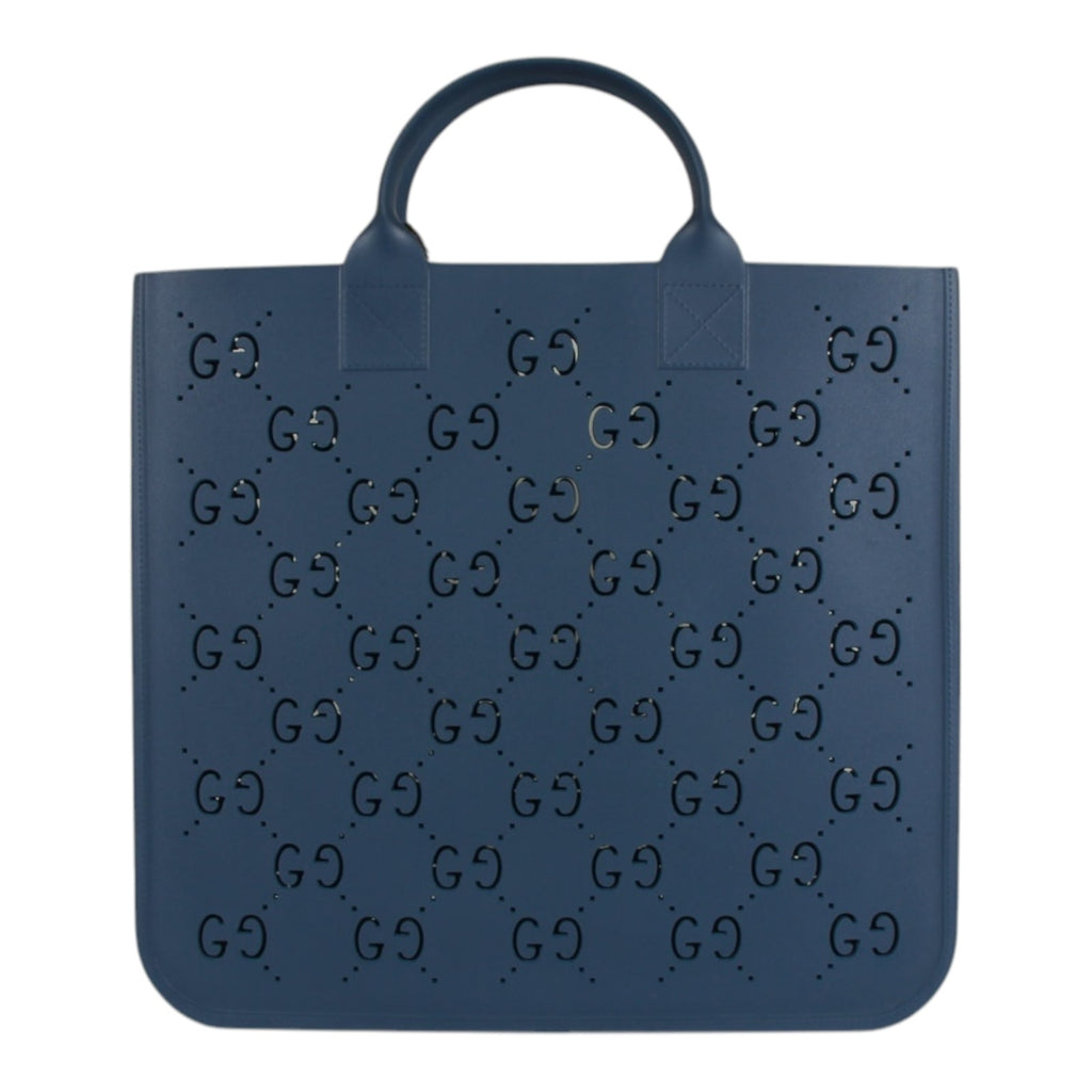 Authentic GUCCI Kids' Perforated Rubber Tote Bag In Blue