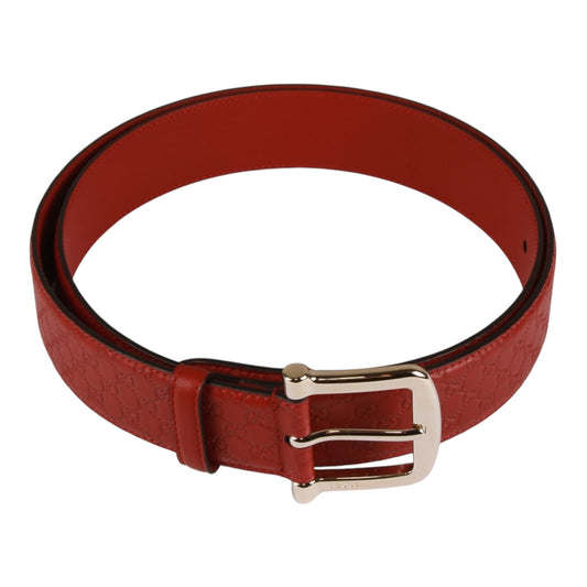 Authentic Gucci Micro Guccissima Belt red leather