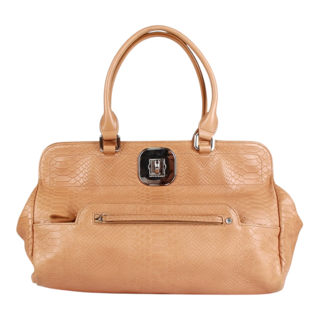Authentic Longchamp Paris handbag tan leather