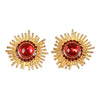 Authentic Gianni Versace sunburst face clip on Gold-tone earrings