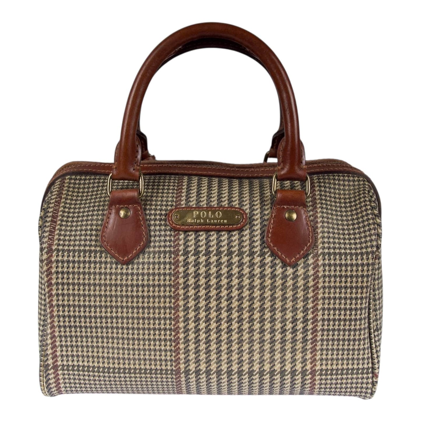 Authentic Polo Ralph Lauren Glen Plaid Boston Bag