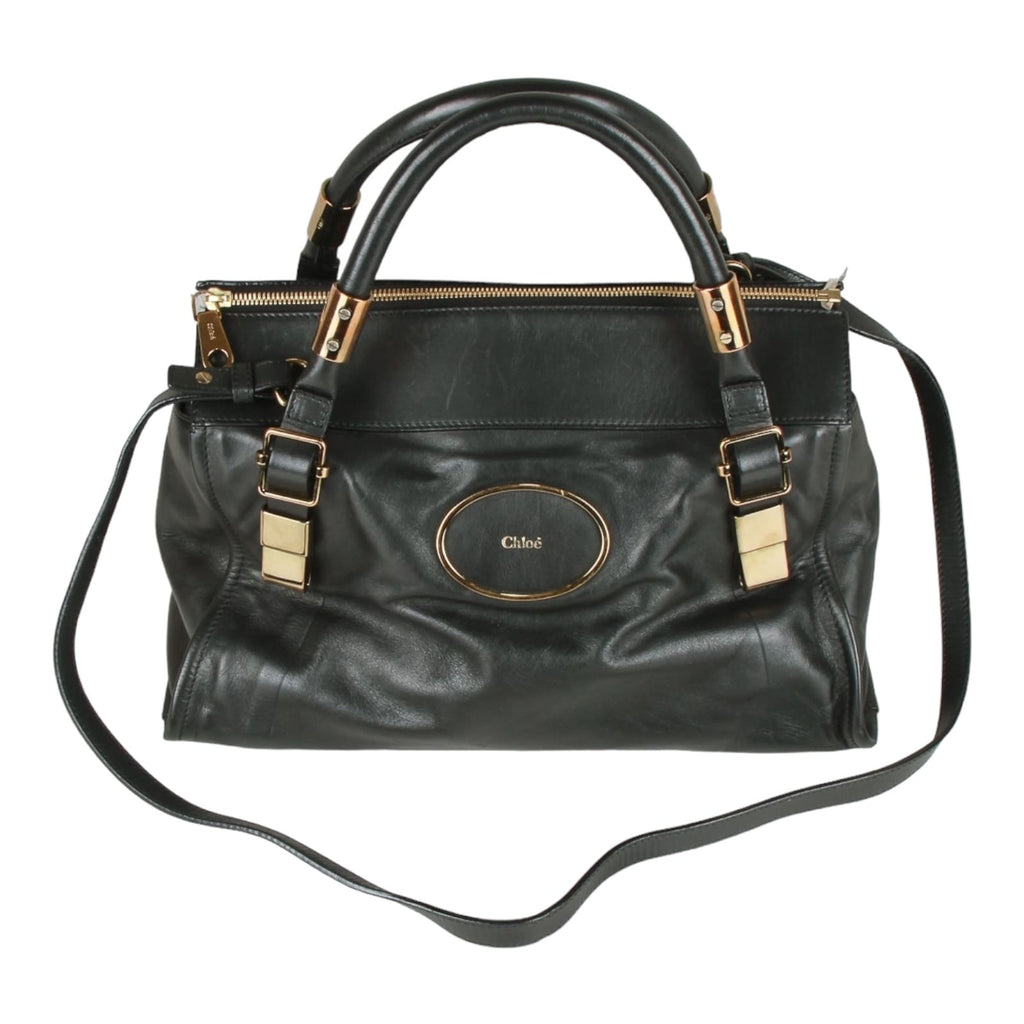 Authentic Chloe black leather 2 way shoulder bag