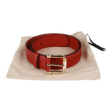 Authentic Gucci Micro Guccissima Belt red leather